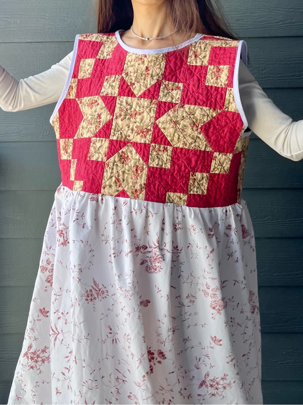 Handmade Heirloom Cat Patchwork Prairie Dress SKU 05038